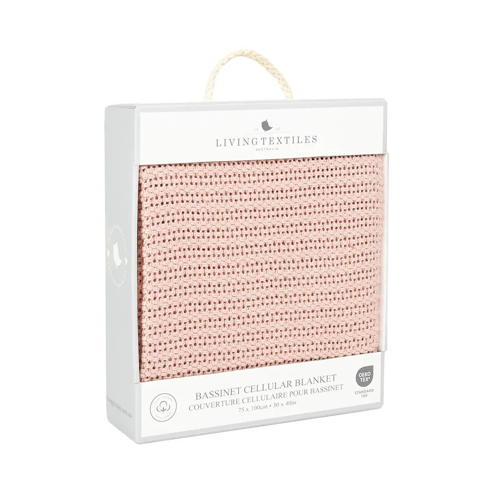 Living Textiles Living Textiles Cotton Cellular Blanket - Dusty Pink