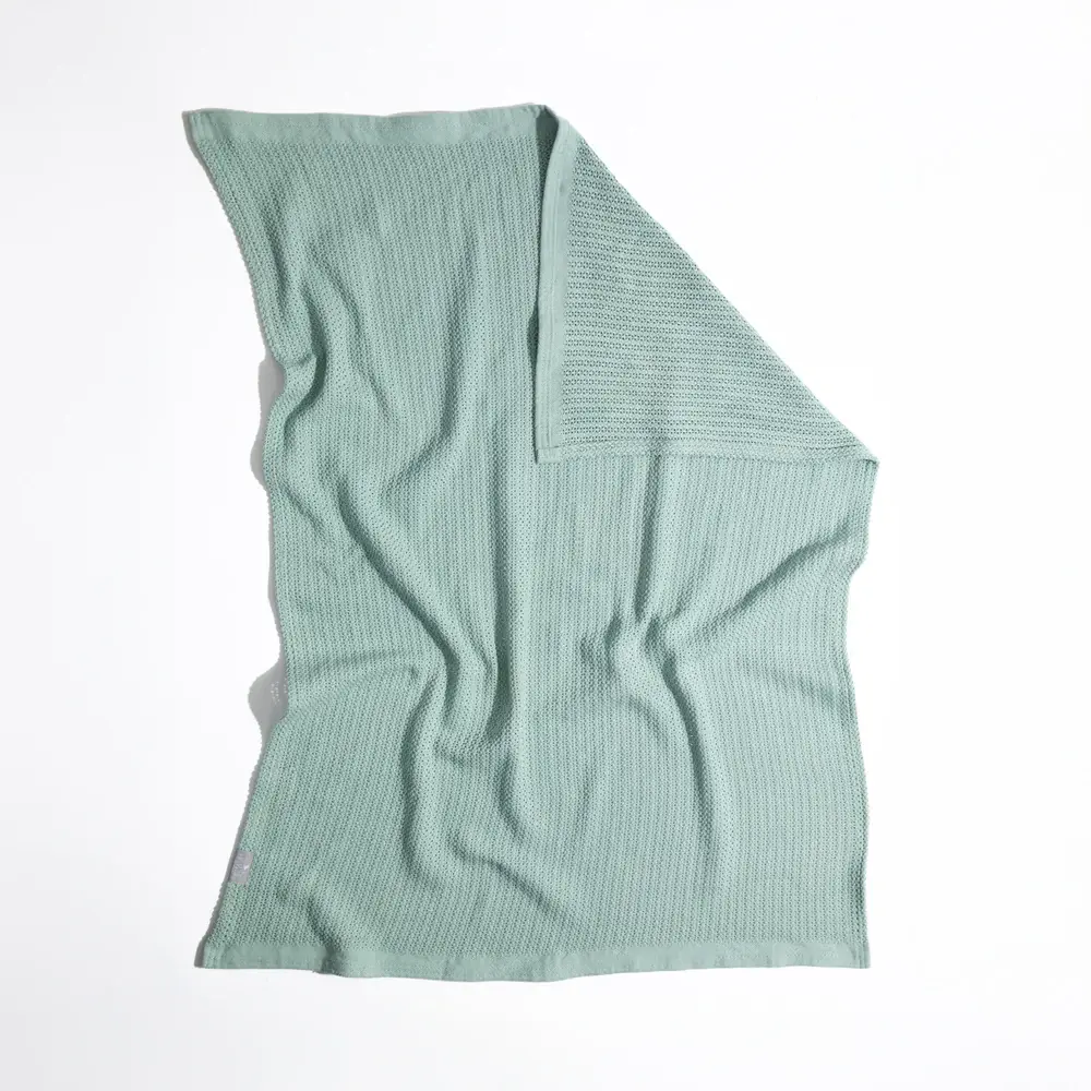 Living Textiles Living Textiles Cotton Cellular Blanket - Sage