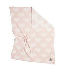 Living Textiles Living Textiles Chenille Blanket - Pink Hearts