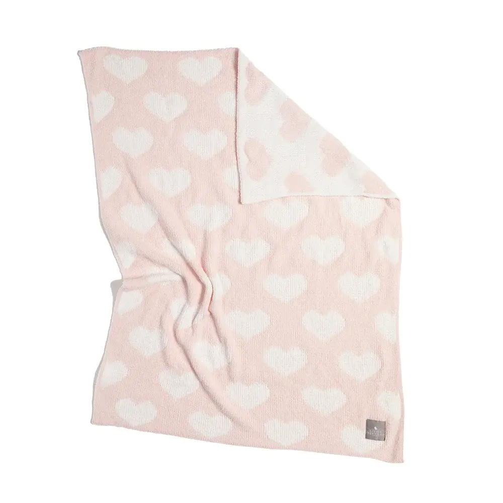 Living Textiles Living Textiles Chenille Blanket - Pink Hearts
