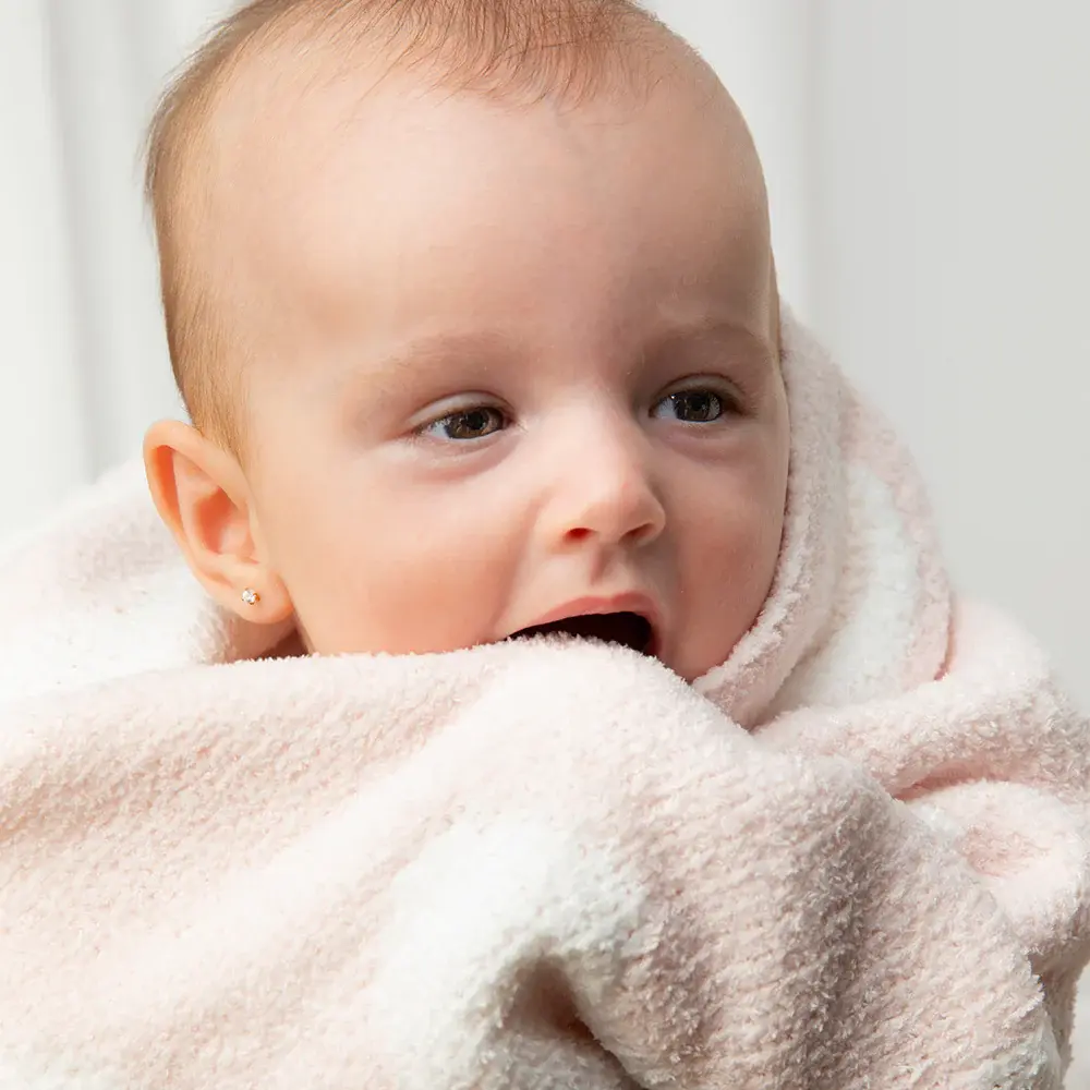 Living Textiles Living Textiles Chenille Blanket - Pink Hearts