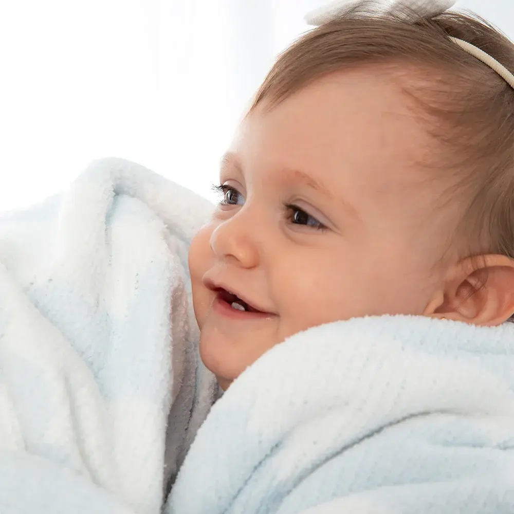 Living Textiles Living Textiles Chenille Blanket - Blue Clouds