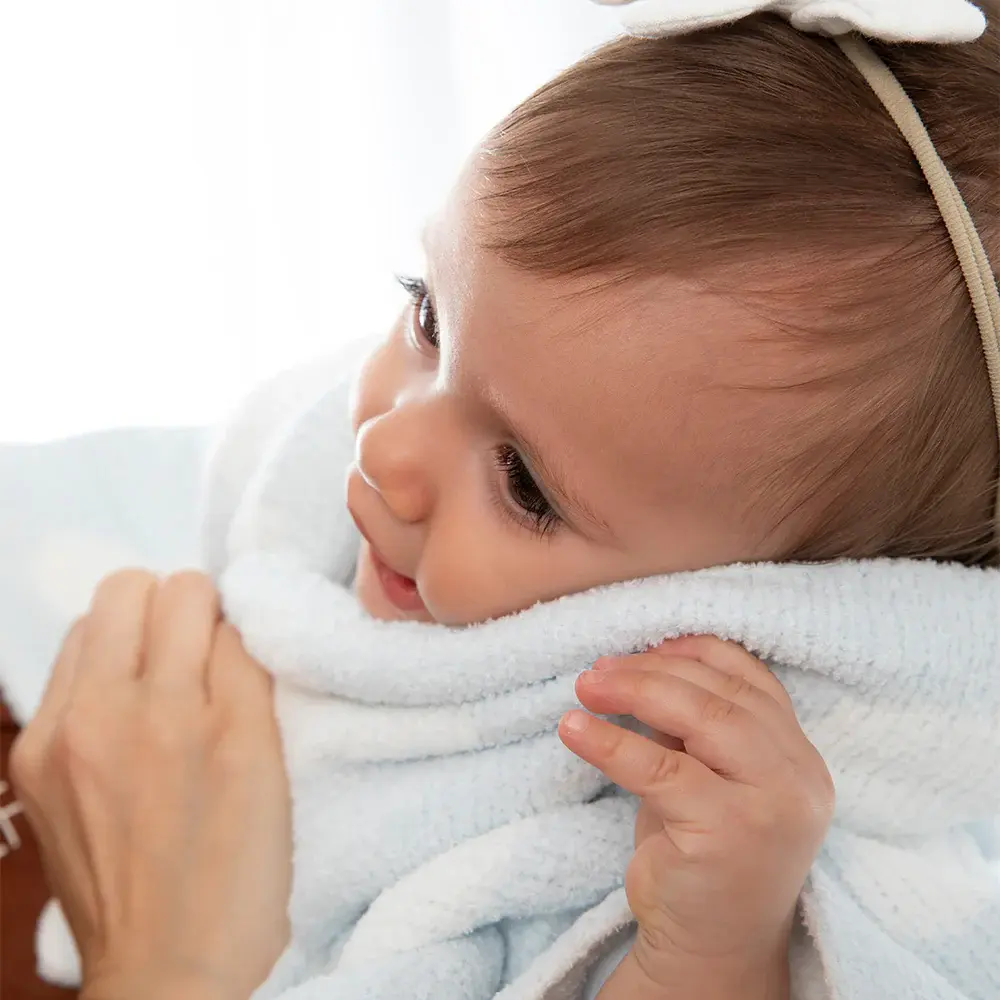 Living Textiles Living Textiles Chenille Blanket - Blue Clouds