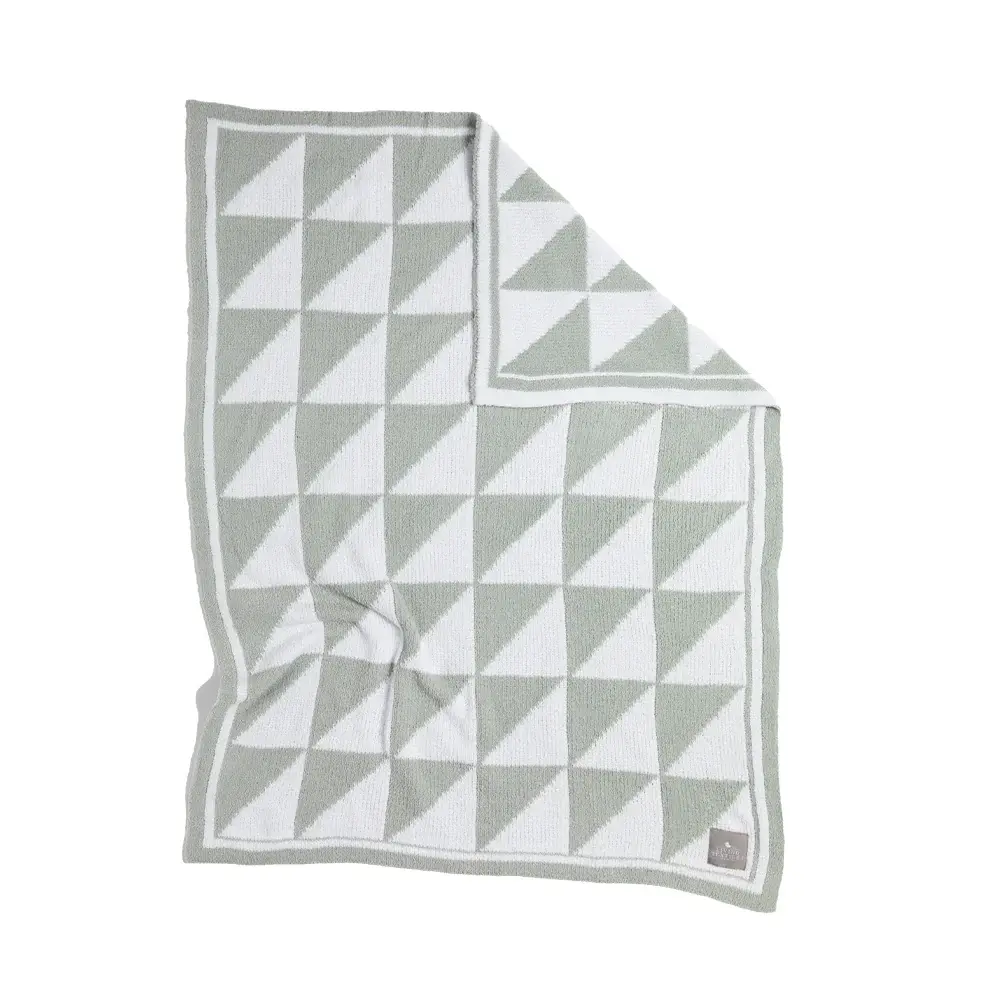 Living Textiles Living Textiles Chenille Blanket - Sage Triangle
