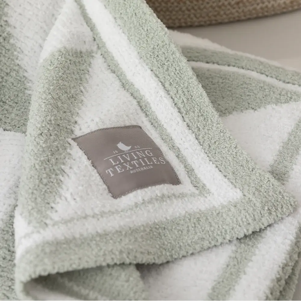 Living Textiles Living Textiles Chenille Blanket - Sage Triangle