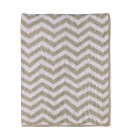 Living Textiles Living Textiles Chenille Blanket - Chevron/Taupe