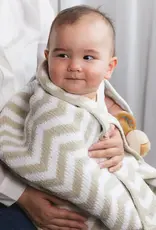 Living Textiles Living Textiles Chenille Blanket - Chevron/Taupe