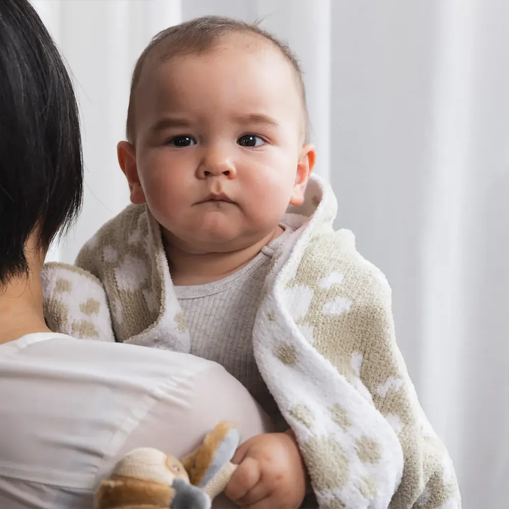 Living Textiles Living Textiles Chenille Blanket - Sun Flower/Taupe