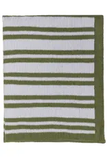 Living Textiles Living Textiles Chenille Blanket - Stripes/Sage