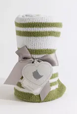 Living Textiles Living Textiles Chenille Blanket - Stripes/Sage