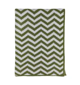 Living Textiles Living Textiles Chenille Blanket - Chevron/Sage