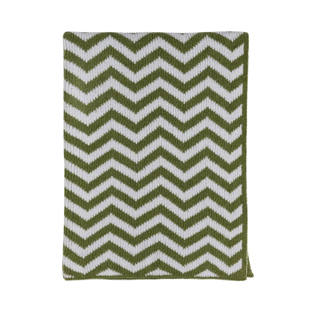 Living Textiles Living Textiles Chenille Blanket - Chevron/Sage