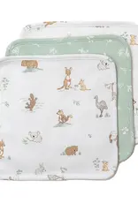 Living Textiles Living Textiles 3 Pack Organic Wash Cloths - Australiana