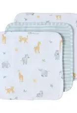 Living Textiles Living Textiles 3 Pack Organic Wash Cloths - Roam & Roar