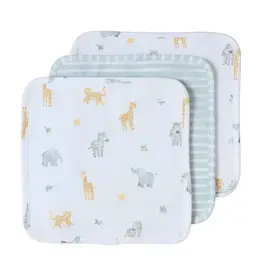 Living Textiles Living Textiles 3 Pack Organic Wash Cloths - Roam & Roar