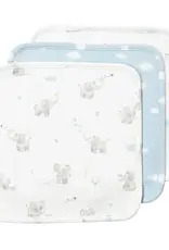 Living Textiles Living Textiles 3 Pack Organic Wash Cloths - Elephant Playtime