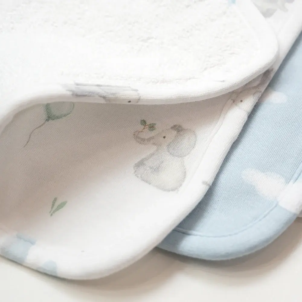 Living Textiles Living Textiles 3 Pack Organic Wash Cloths - Elephant Playtime