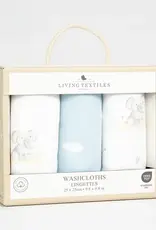 Living Textiles Living Textiles 3 Pack Organic Wash Cloths - Elephant Playtime