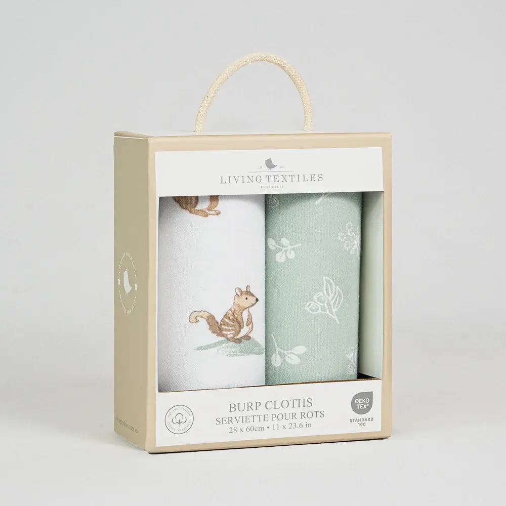 Living Textiles Living Textiles 2 Pack Organic Burp Cloths - Australiana