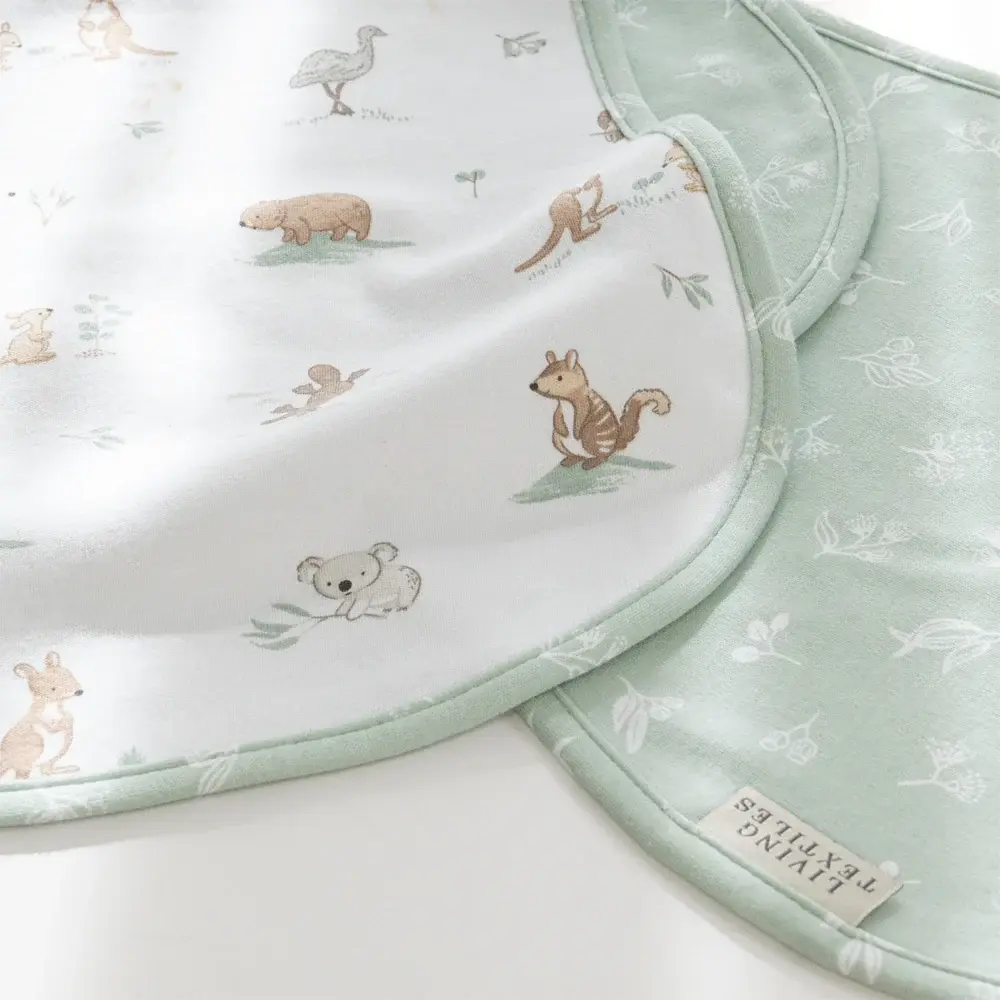 Living Textiles Living Textiles 2 Pack Organic Burp Cloths - Australiana