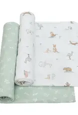 Living Textiles Living Textiles 2 Pack Organic Swaddle Wraps - Australiana