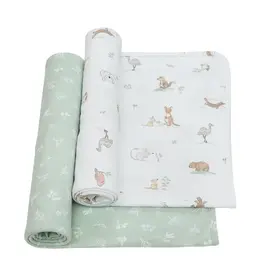 Living Textiles Living Textiles 2 Pack Organic Swaddle Wraps - Australiana