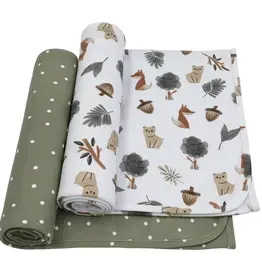 Living Textiles Living Textiles 2 Pack Jersey Swaddle Wraps - Forest Retreat
