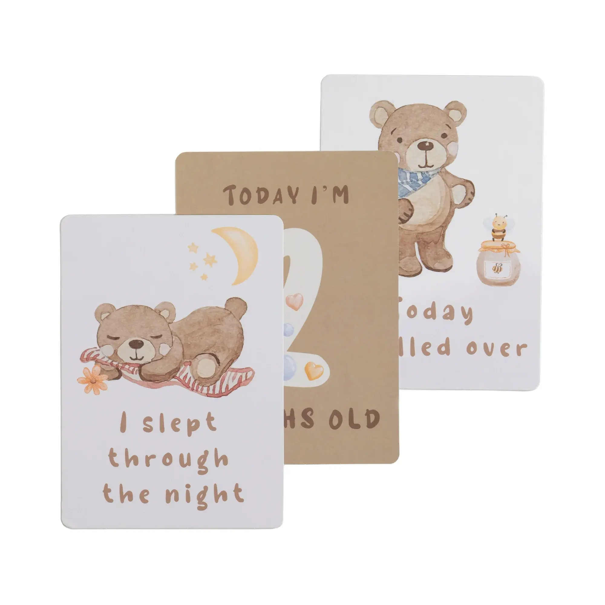 Living Textiles Living Textiles Milestone Cards - Cuddly Bear