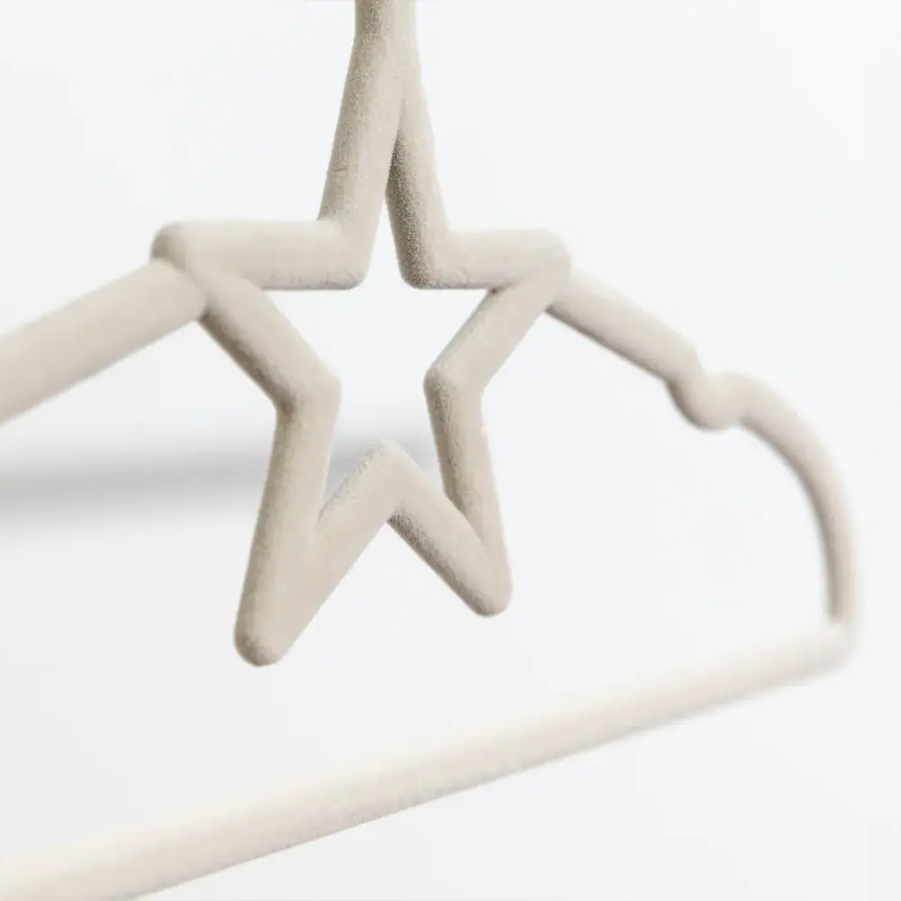 Living Textiles Living Textiles Baby Coat Hangers 10pk - Stars/Beige