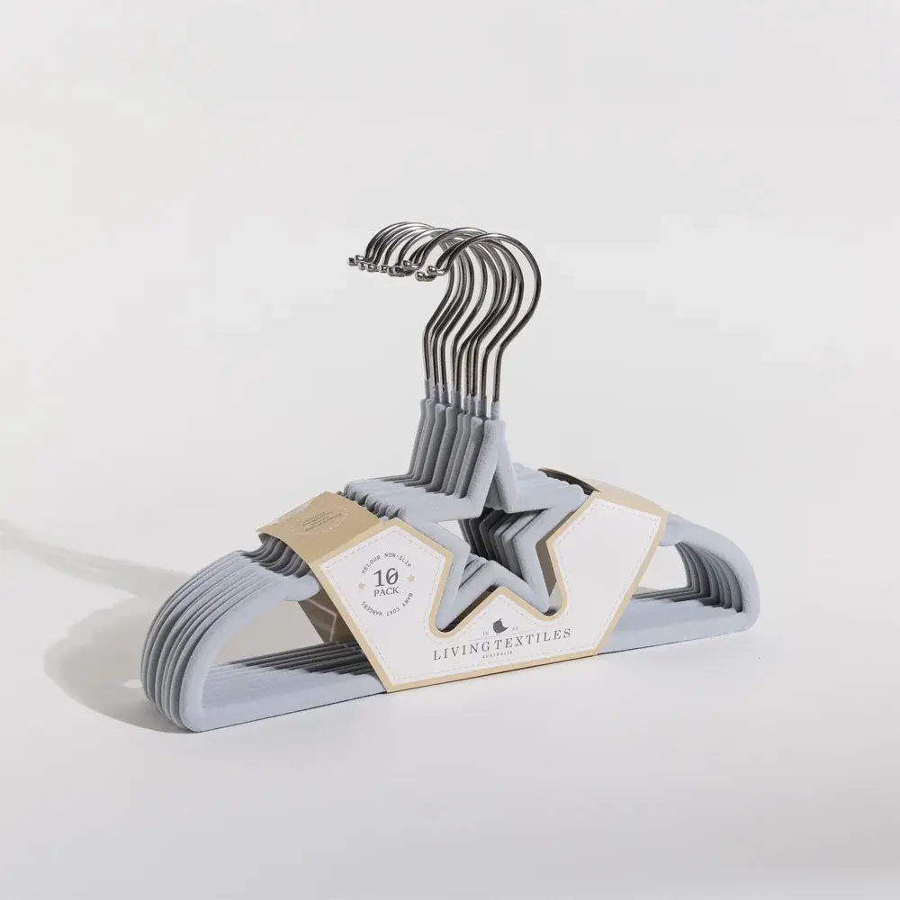 Living Textiles Living Textiles Baby Coat Hangers 10pk - Stars/Blue