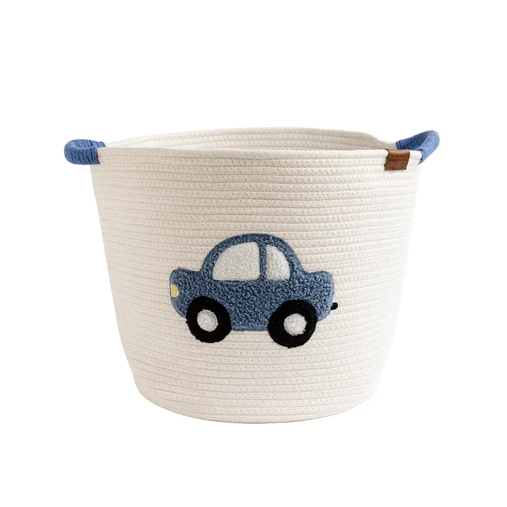 Living Textiles Living Textiles Cotton Rope Embroidered Hampers - Car