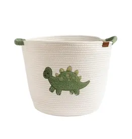 Living Textiles Living Textiles Cotton Rope Embroidered Hampers - Dinosaur