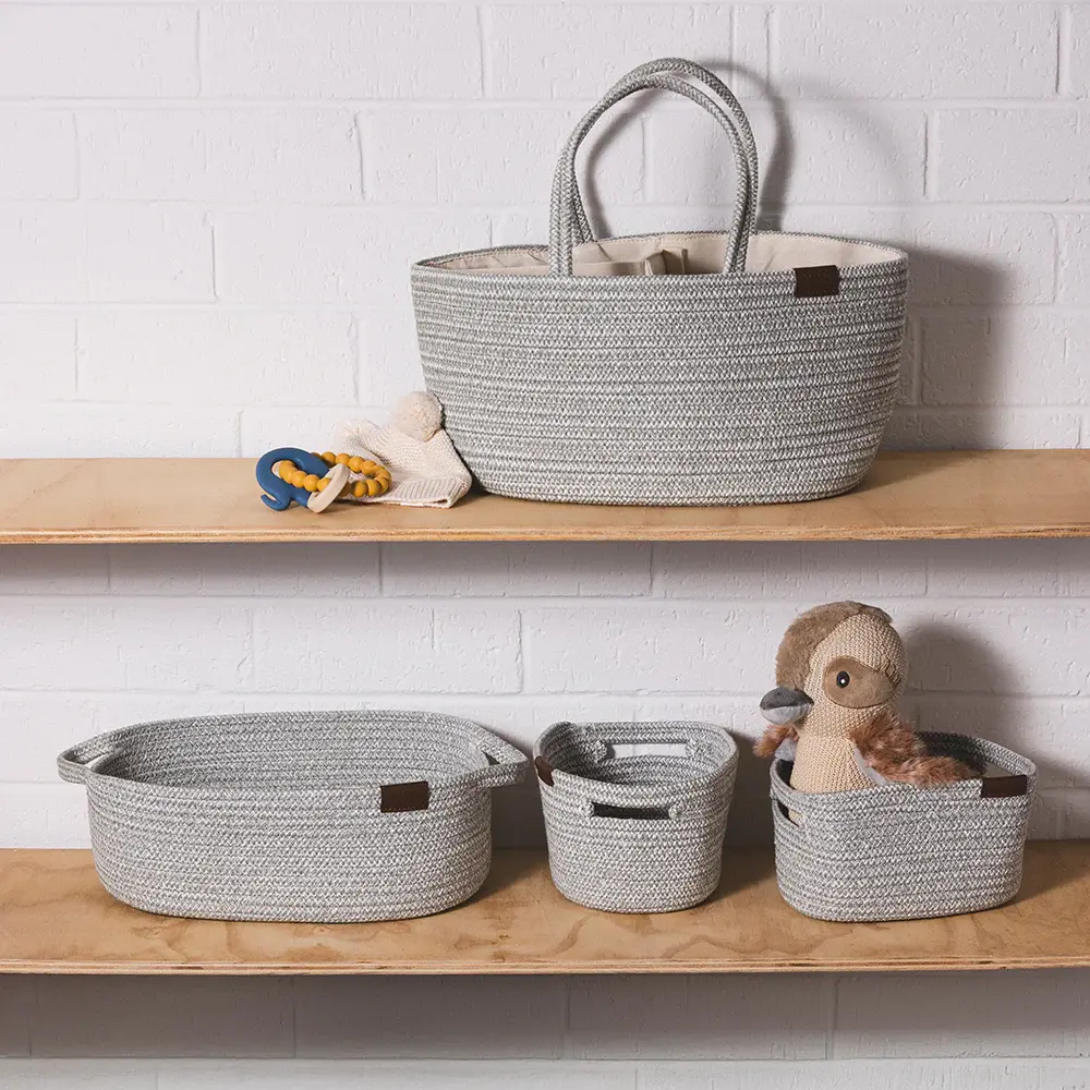 Living Textiles Living Textiles Cotton Rope 3pc Nursery Storage set - Sage