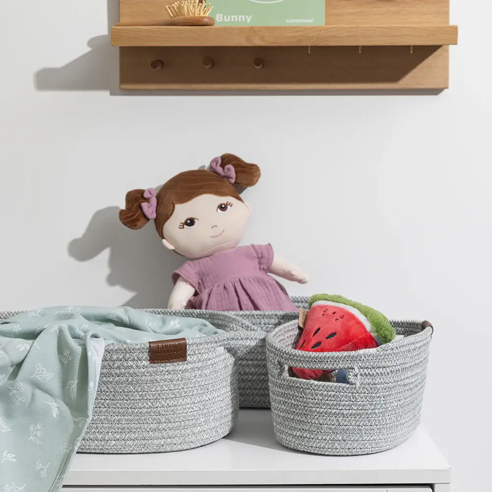 Living Textiles Living Textiles Cotton Rope 3pc Nursery Storage set - Sage