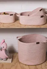 Living Textiles Living Textiles Cotton Rope Medium Hamper - Pink