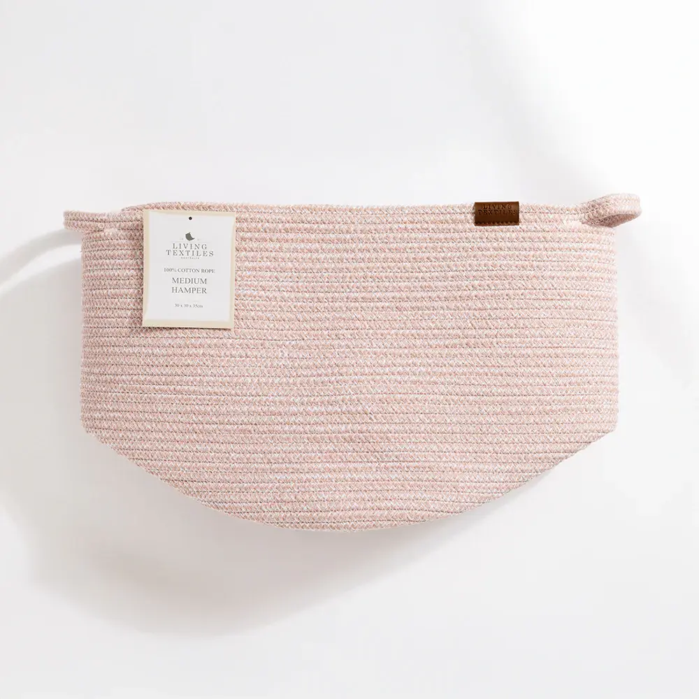 Living Textiles Living Textiles Cotton Rope Medium Hamper - Pink