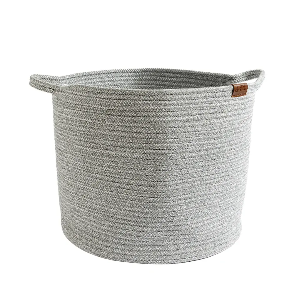 Living Textiles Living Textiles Cotton Rope Medium Hamper - Sage