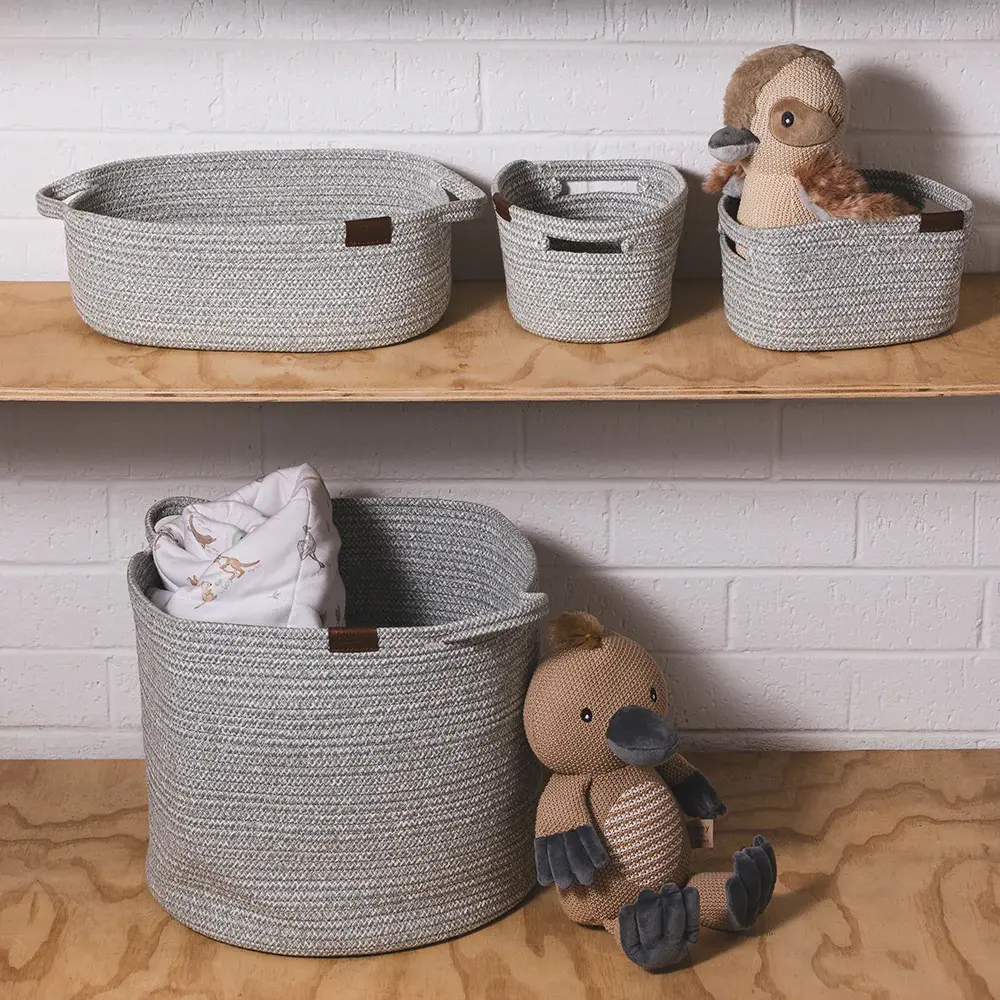 Living Textiles Living Textiles Cotton Rope Medium Hamper - Sage