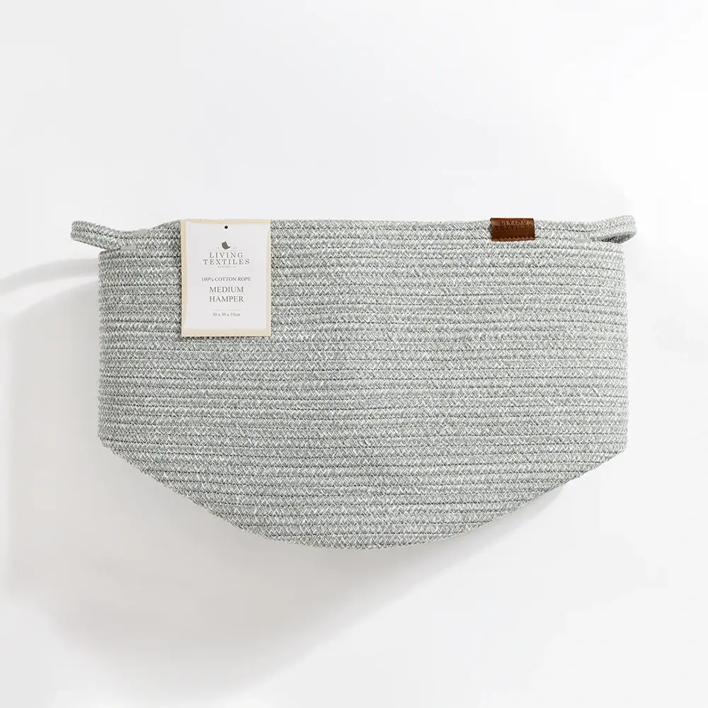 Living Textiles Living Textiles Cotton Rope Medium Hamper - Sage