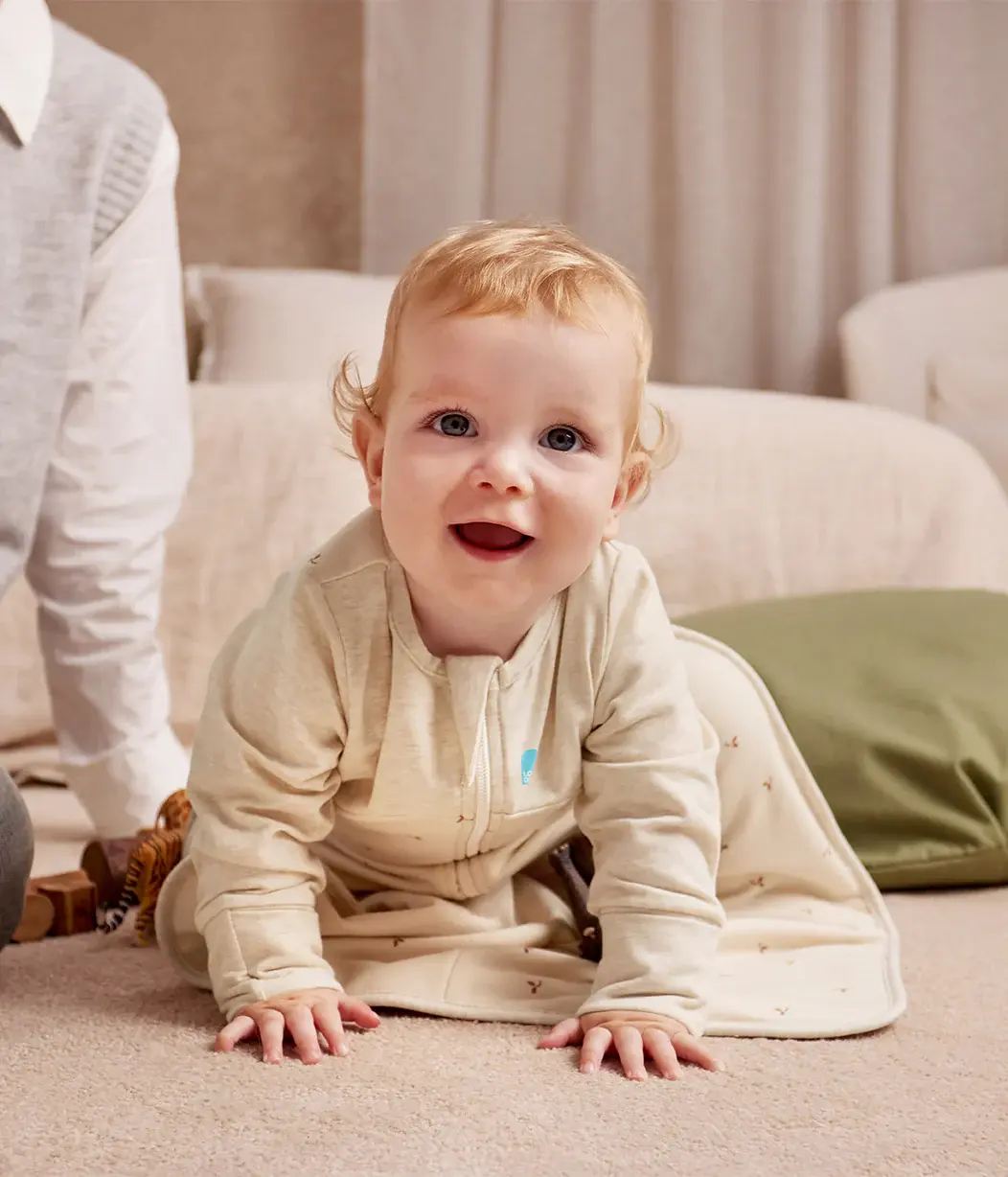 Love To Dream Love To Dream Sleep Bag Long Sleeve 1.5 Tog Cotton Fleece Oatmeal Twigs