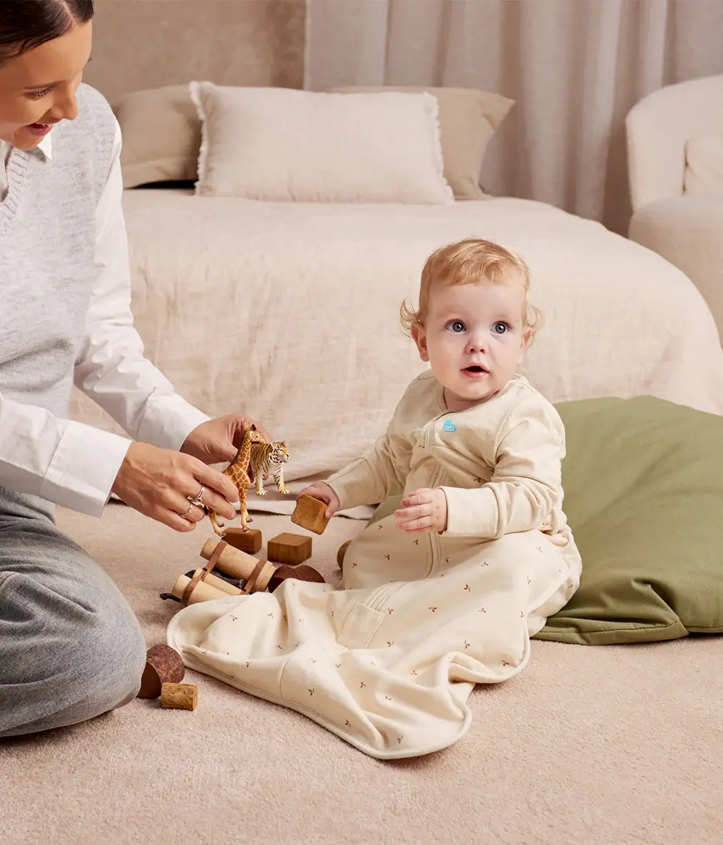 Love To Dream Love To Dream Sleep Bag Long Sleeve 1.5 Tog Cotton Fleece Oatmeal Twigs