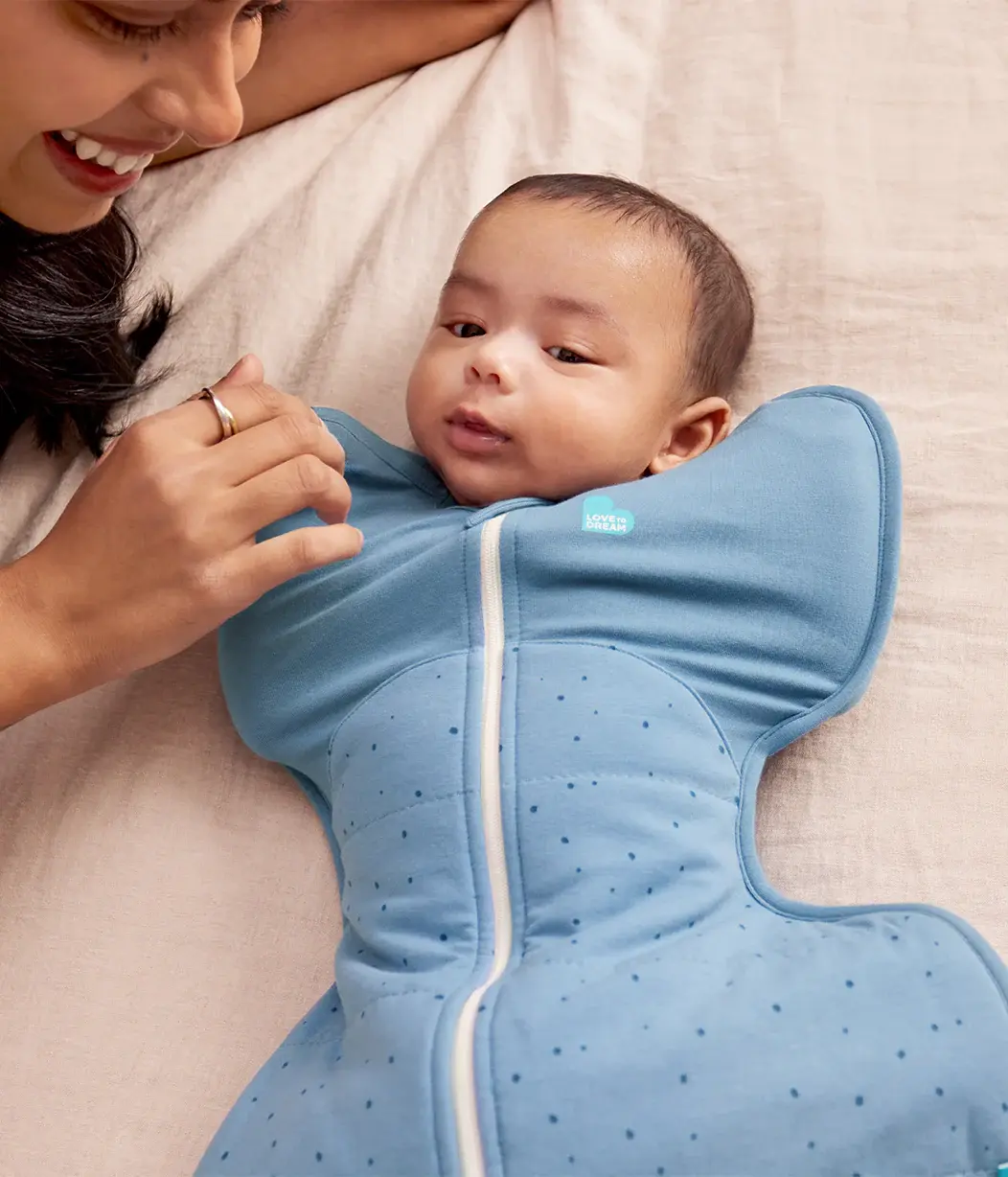 Love To Dream Love To Dream Swaddle UP™ 2.5 TOG Quilted Stretch Cotton Storm Blue Pebbles