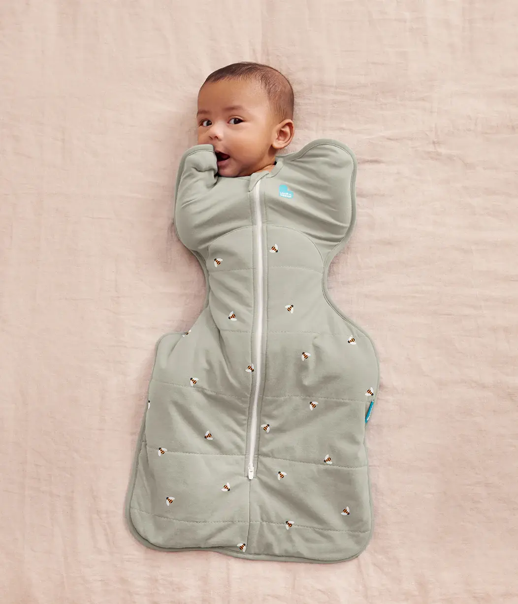 Love To Dream Love To Dream Swaddle UP™ 2.5 TOG Quilted Stretch Cotton Olive Bees