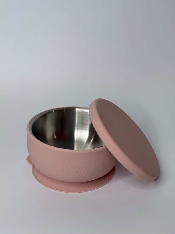Meadow Lane Collective Meadow Lane Collective Stainless Steel Baby and Toddler+ Suction Bowl - Pink