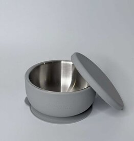 Meadow Lane Collective Meadow Lane Collective Stainless Steel Baby and Toddler+ Suction Bowl - Grey
