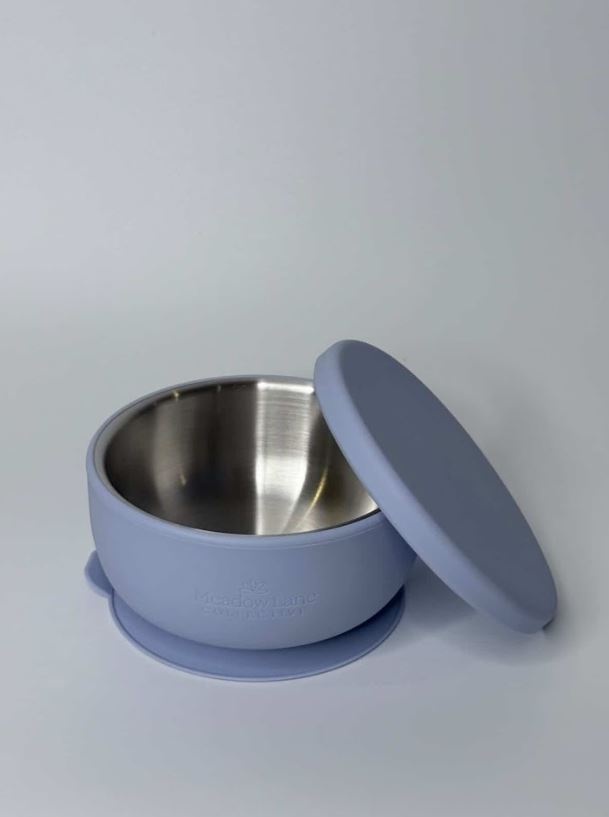 Meadow Lane Collective Meadow Lane Collective Stainless Steel Baby and Toddler+ Suction Bowl - Blue