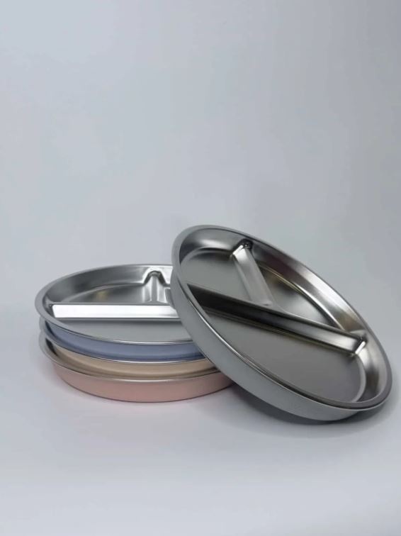 Meadow Lane Collective Meadow Lane Collective Stainless Steel Baby and Toddler+ Divider Suction Plate - Blue