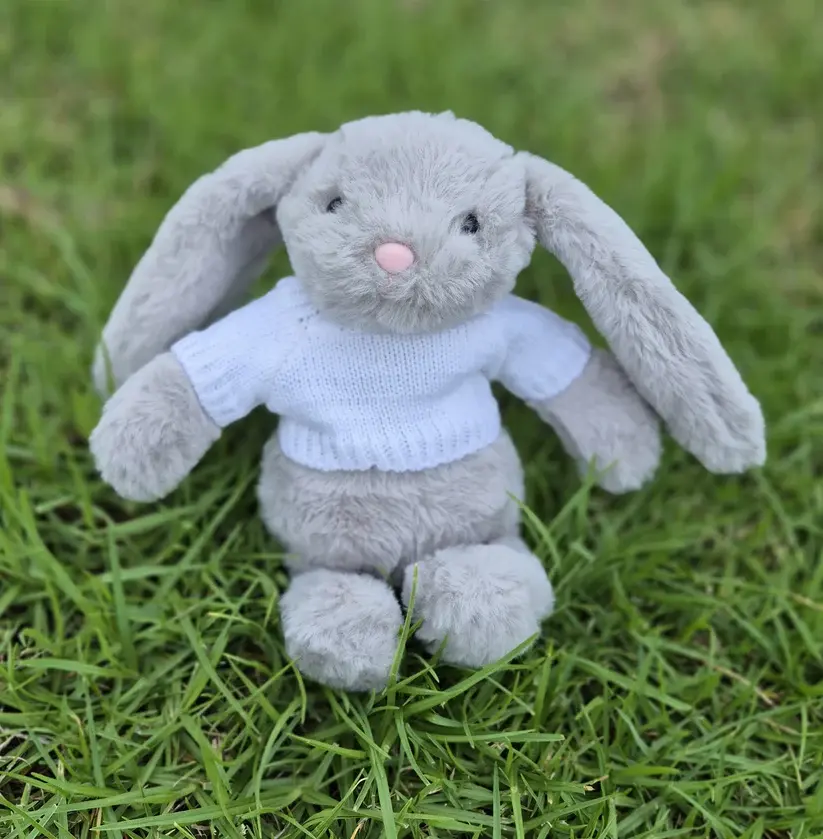 Petite Vous Petite Vous Ziggy the Rabbit Grey with Plain Jumper