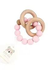 Petite Vous Petite Vous Silicone + Beechwood Teething Rings (Baby Pink)