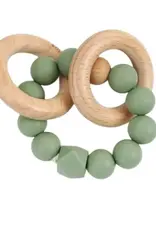Petite Vous Petite Vous Silicone + Beechwood Teething Rings (Sage Green)